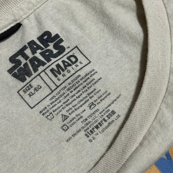 Men’s Star Wars T-Shirt XL Beige – MAD Engine Retro Graphic Tee - Picture 4 of 10